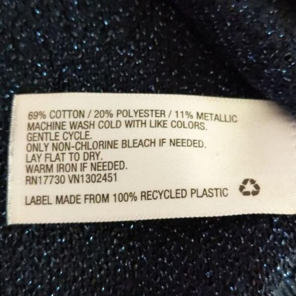 A New Day Women's Navy blue sweater pullover with metallic thread size S - Picture 6 of 9